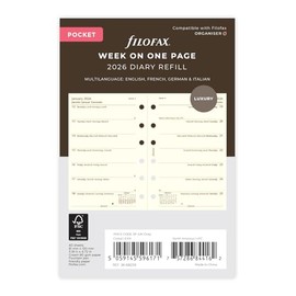 Filofax Pocket week per page 4 language cotton cream 2026 diary 26-68239