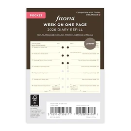 Filofax Pocket week per page 4 language cotton cream 2026 diary 26-68239