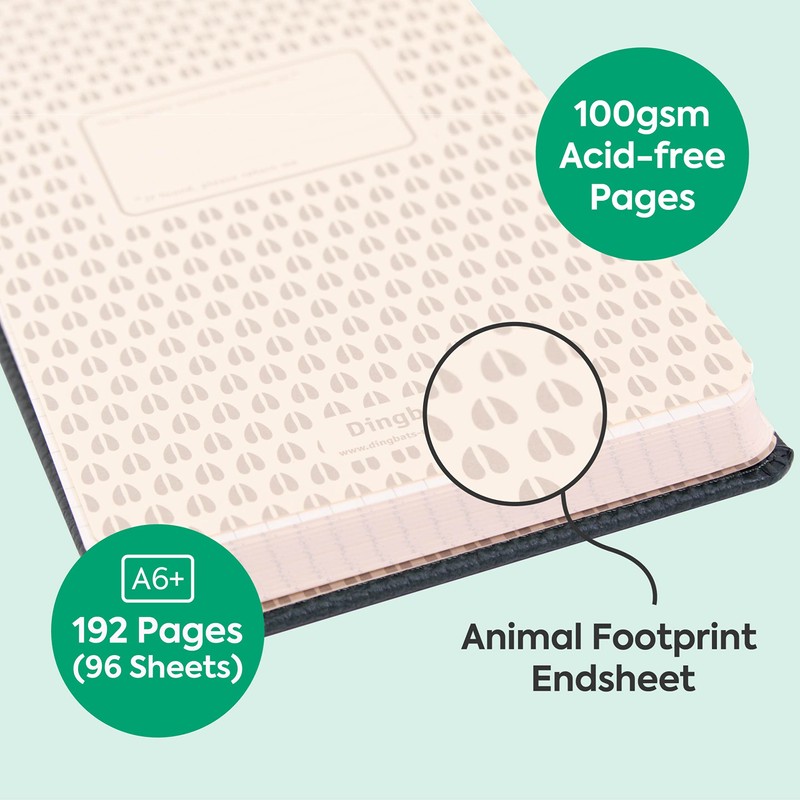 Dingbats* - Wildlife Squared Reporter A6 Notebook -PU Leather Hardcover