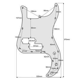 MIJ NEW 4-ply Pickguard for Standard Fender Precision/P Bass® - WHITE PEARLOID