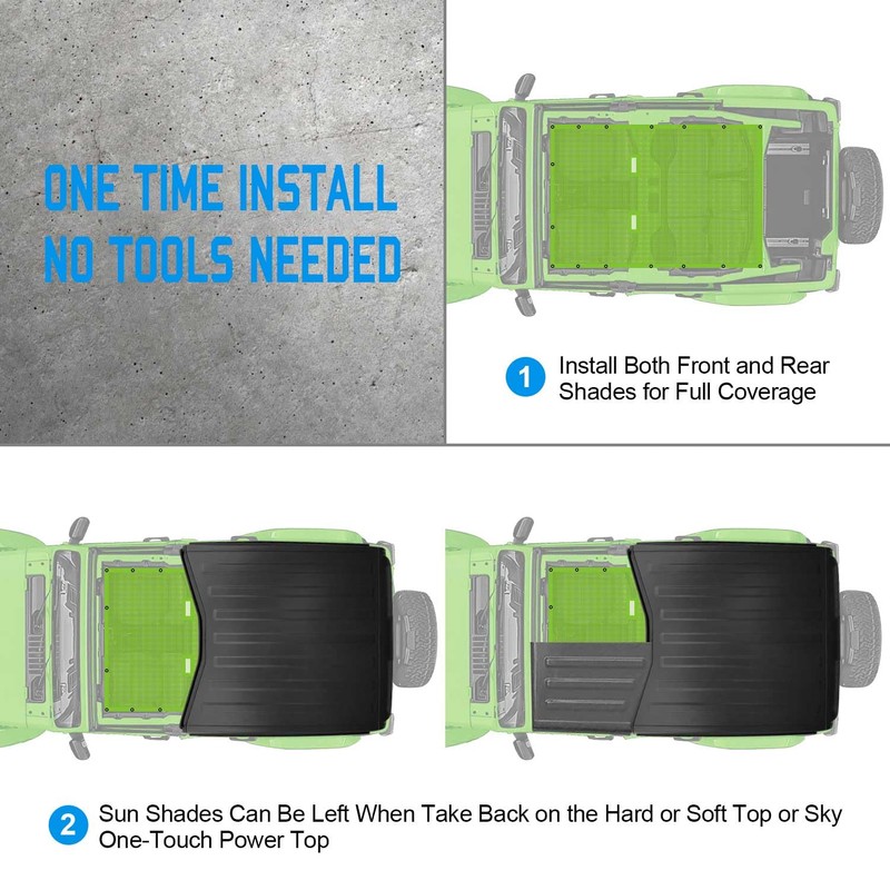 Coverspec JL Top Sun Shade Roof Compatible with Jeep Wrangler