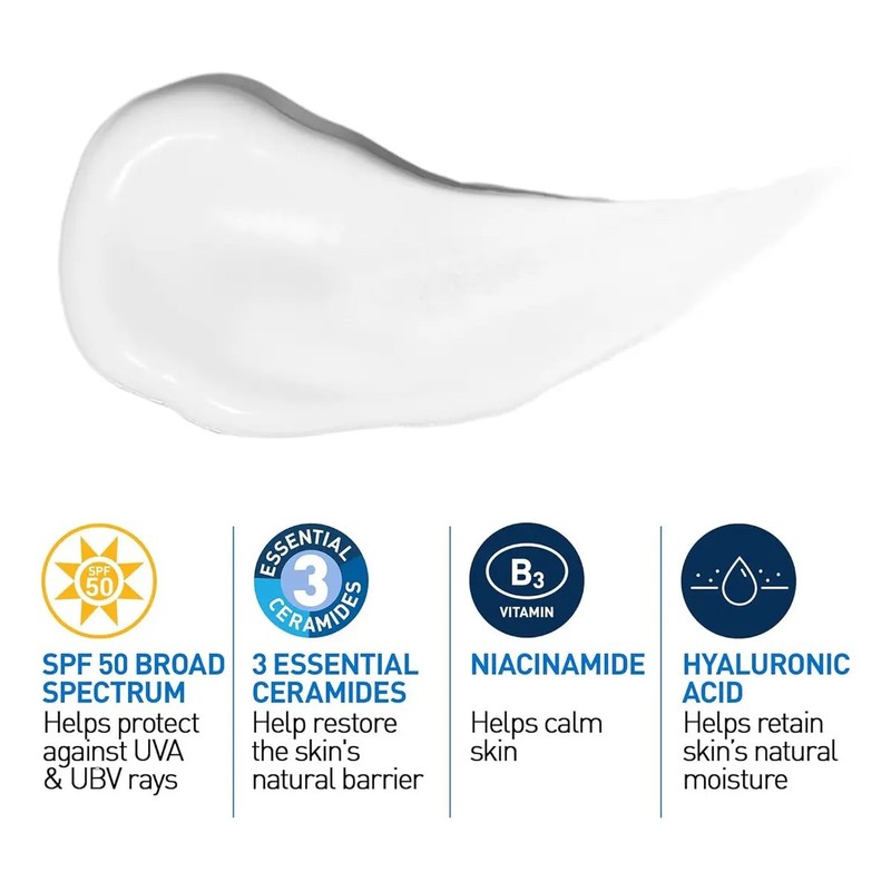 Cerave Am Fps 50 Hidratante Facial Día 89ml Normal- Seca