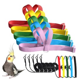 VANFAVORI Adjustable Bird Harness with 80 Inch Leash, Outdoor Flying Training Rope Kit for Bird Parrots S Size Weight 70-120 Grams(Colors May Vary)