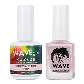 WAVEGEL Soak-Off Gel & Nail Lacquer Matching Duo Set - Simplicity Collection - #P112 Young And Free I 0.5 Oz