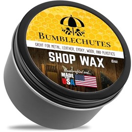 Bumblechutes All-Purpose Shop Wax - All Natural Metal and Wood Wax Finish Paste for Woodworkers, Beeswax Carnauba Wood Protector for Epoxy, Plastic, Metal, Leather, Furniture & Workshop Tools - 8 oz