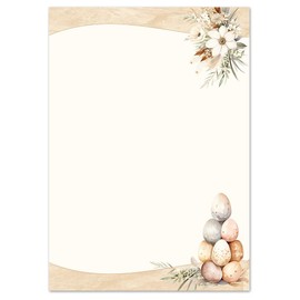 Letter Paper Set 20 Pieces Easter Post 10 Sheets Writing Paper + 10 Matching Envelopes without Window DIN A4 & DIN Long in Set Writing Paper with Envelope
