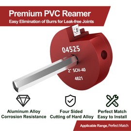Hehdbz PVC Pipe Reamer, PVC Fitting Saver, PVC Reamer with 2 Inch Head Aluminum and 3/8 Inch Hex Shaft, PVC Socket Saver Plumbing Tool for PVC SCH 40 ABS CPVC Lines Fitting