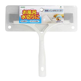 Azuma Bath Water Cutter Wiper Bath Water Cutter Wiper Water Cutter Width: Approx. 22 cm (Side Part: Approx. 3.5 cm) White For Bathroom Water Cutter! Water Cutter Rubber Attached to Both Ends! BT758