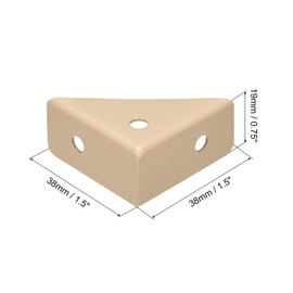 uxcell 4Pcs Angle Corner Brackets 38mm x 38mm, Cold Rolled Steel Braces Joining Support with Screws for Desk Bed Edge (Khaki)
