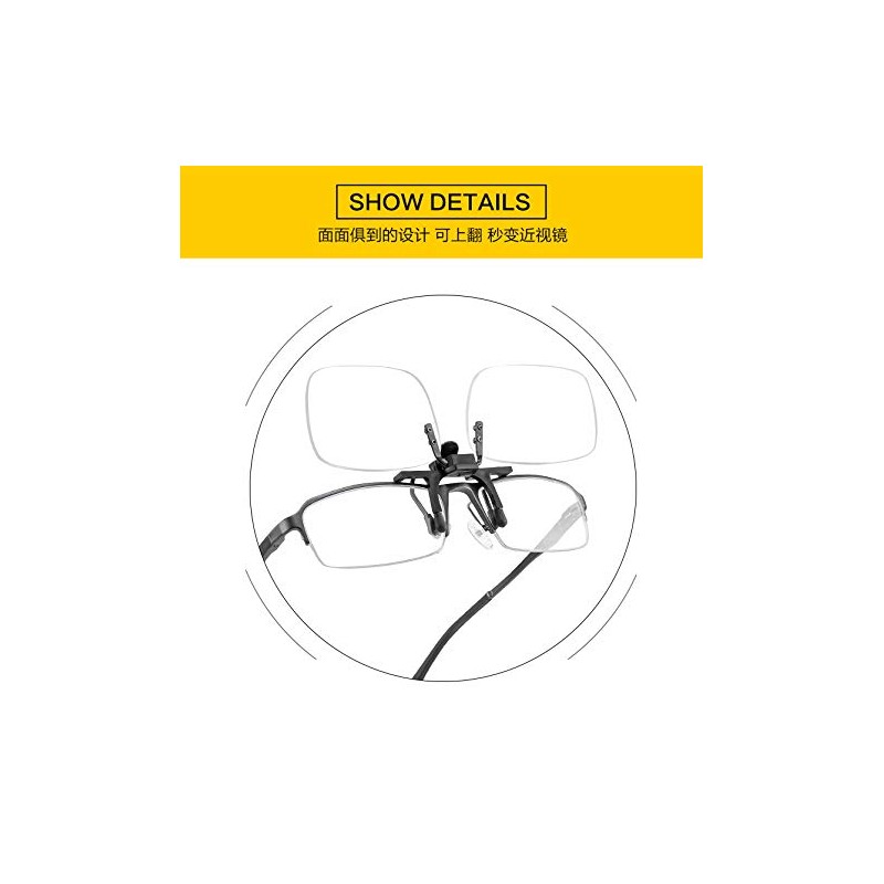 Clip-on+ Multifocus+Anti Blue Light Block Reading Glasses Reader (Black, +1.0)