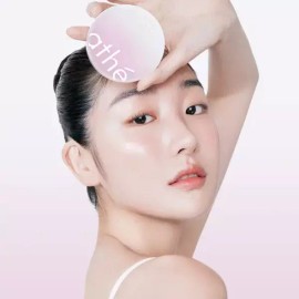 Athe 아떼 비건 릴리프 라이팅 톤업 선 쿠션 미스티퍼플 (SPF50+PA++++) (정가 30,000원) ATTE Vegan Relief Lighting Tone-Up Sun Cushion Misty Purple (SPF50+PA++++) (Retail Price 30,000 Won) [Rose petal]
