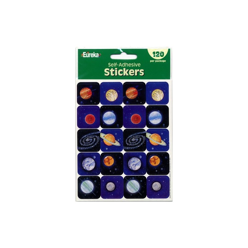 Eureka Planets Stickers, 120-Piece