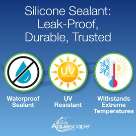 Aquascape Clear Silicone Sealant, Safe for Fish and Plants, 10.1-Ounce Caulk Tube | 82000