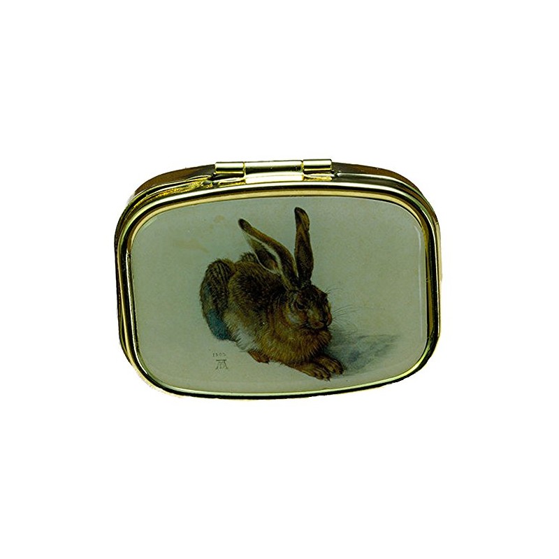 Fridolin Pillendöschen Albrecht Dürer-Feldhase aus Metall, bunt, 5.1x3.6x1.8 cm