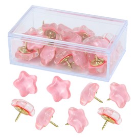 Star Push Pins - Cute Thumb Tacks with Adorable Shiny Star Design - Decorative Pushpins Perfect for Craft Projects, Scrapbooking, and DIY Decorations (Pink)