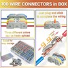 100pcs Lever Wire Connectors, 1 in 1 out Inline Electrical