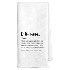 VONTP Dog Mom Definition Kitchen Towels 16x24 Inch,Dog Mom Hand Dish Towels Decor for Kitchen, Mother's Day Birthday Gifts,Gifts for Women