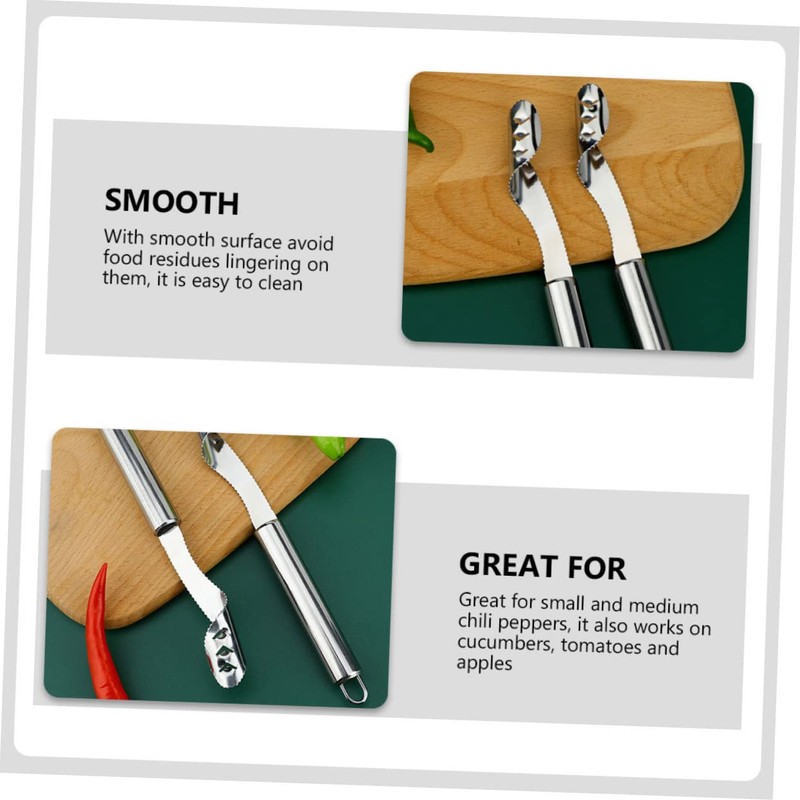 Mikinona Manual Pepper Core Remover 4pcs Set Vegetable Slicer Removal