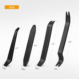 GOOACC Auto Trim Removal Tool Kit No-Scratch Tool Kit for Car Audio Dash Window Molding-4PCS (Black)