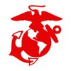 Red Vinyl USMC Eagle, Globe, and Anchor Window Decal Pair