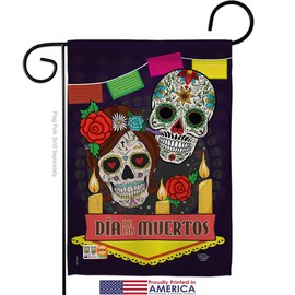Ornament Collection Day of Dead Dia de Los Muertos Garden Flag Fall Fiesta Mexican Party Autumntime Small Decorative Gift Yard House Banner Made in USA 13 X 18.5