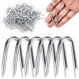 AccEncyc Wire Staples Steel Fence Staple Nails U Shaped Nails 1'' U Staples for Fencing, Wire Mesh (270 Pcs)