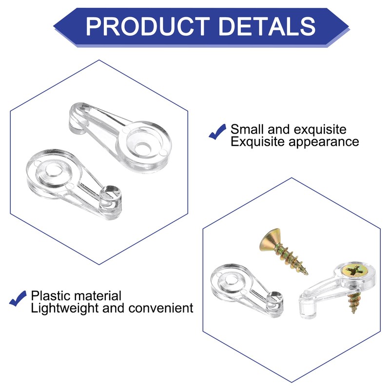 uxcell 60Set Glass Door Retainer Clips, 3.5mm Cabinet Door Glass
