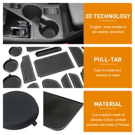 Cup Holder Inserts Liners for Subaru Crosstrek Accessories 2024 2025 Impreza Cup Holder Mat, Car Cup Coaster Trim, Non-Slip Cup Holder Anti-Dust Interior, Custom Door Slot Pad (20 Pcs, Gray)