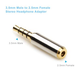 LEOU 3.5mm Male to 2.5mm Female and 2.5mm Male to 3.5mm Female Audio Headphone Adapter Headset Converter 3 Ring Gold Plated Jack Plug Stereo -2PCS