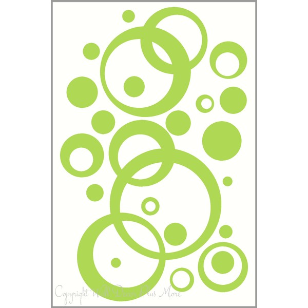 Key Lime Green Wall Vinyl Sticker Decal Circles, Bubbles, Dots 25+ Pc