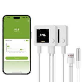 WiFi Refrigerator Thermometer 2 Pack Freezer Monitor with Remote App Notifications, Email Alerts, 2 Years Free Data Export, Smart Temperature Sensors for Home Kitchen, Fish Tanks, Hot Tubs