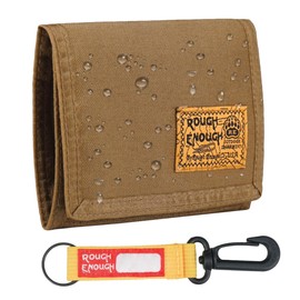 ROUGH ENOUGH Tactical Wallet for Men – 500D Cordura with YKK Zipper and Multi-Slot Design – Secure EDC Organizer for Cards, Cash, Travel Essentials, Beige, Medium, Military Army