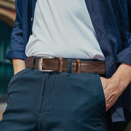 DOOPAI Mens Belt Leather Belt For Men Casual Jeans Belts Mens Dress Belt Adjustable Belt Size Single Prong Buckle belt
