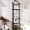 Hzuaneri Bookcase Bookshelf, Tempered Glass Bookshelves, Slim Shelving Unit for
