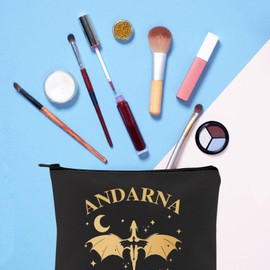 Four Wing Inspired Makeup Bag Dragon Rider Fantasy Reader Gift Andarna Dragon Bookish Gift Cosmetic Bag (ANDARNA Spirit Animal ca)