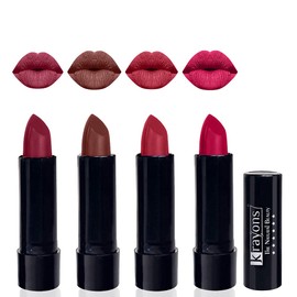 Krayons Cute Pop Moisturizing Matte Lipstick, Waterproof, Shocking Pink, Brick Tone, Orange Tango, Pink Lips, 3.5gm Each (Pack of 4)