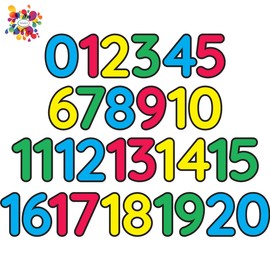StikArt Number Decals for Preschool, Pre-K and Kindergarten Classrooms, 0-20, 3-inches H (21 Numbers)