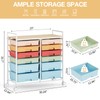 Rolling Storage Cart with 12 Drawers, Wooden Tabletop Utility Cart
