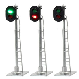 JTD873GR 3pcs Model Railway HO Scale Traffic Signal 2-Lights Block Signal 6cm