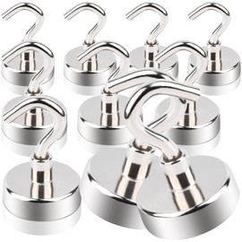 Aenienoe Magnetic Hooks Extra Strong 25 mm Magnetic Hook Strong Magnets with Hooks Large Magnetic Neodymium Magnetic Hooks Hook Magnets for Hanger Kitchen Camping Accessories Magnetic Holder Pack of