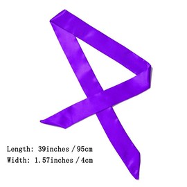 10 Pcs Long Thin Small Skinny Scarf Satin Neck Tie Ribbon Choker for Women Girls (Dark purple)