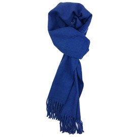 Mitchell Lewiss Cashmere Feel Winter Solid Color Scarf for women or man (Azure)