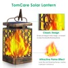 TomCare Solar Lights Upgraded Solar Lantern Flickering Flame Outdoor Hanging
