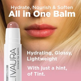 LIVAURA Tinted Lip Balm pH Activated Colored LipBalm, Hydrate, Glossy, Lightweight, Moisturize & Tint with Shea Butter, tinted lip balm for women, Premium Quality, Made in the USA (Nude Rose)