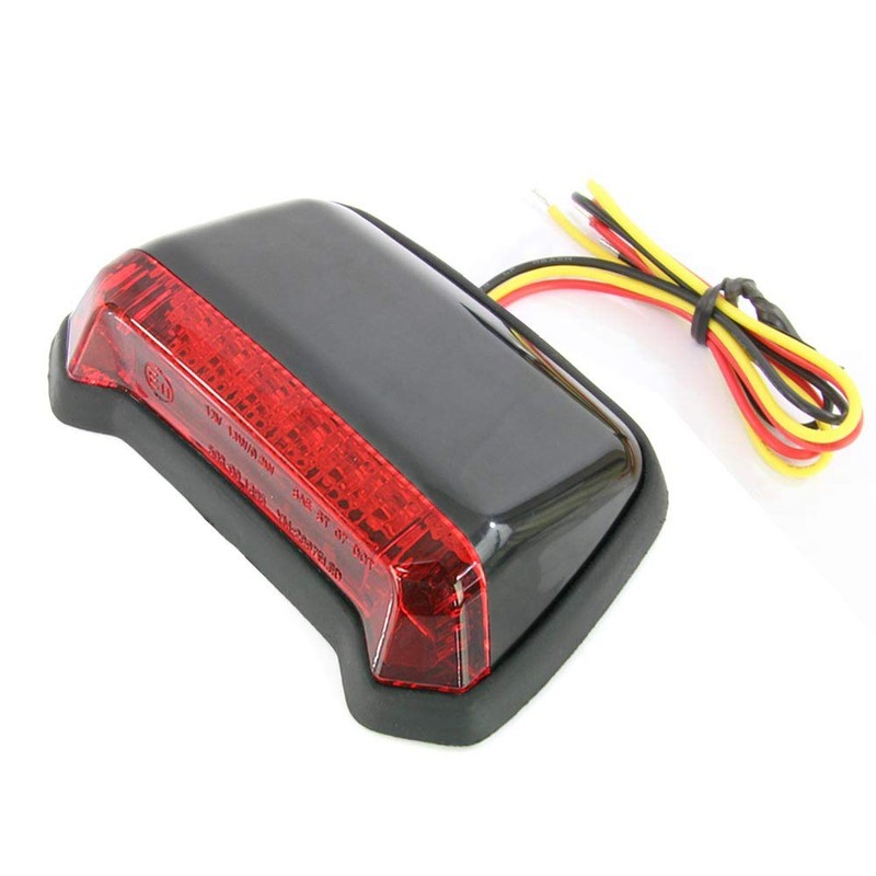 Universal Fender Mount LED Tail Lamp Black Body Red Lens