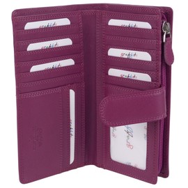 Golunski Leather Ladies Tabbed Purse Wallet Graffiti Range - Orchid