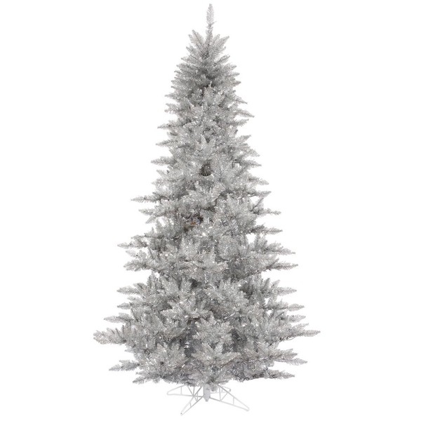 Vickerman Silver Tinsel Fir Christmas Tree, K166845