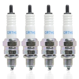 Pack of 4 Spark Plug CR7HSA for Scooters, Mopeds and Motorcycles - 10mm Thread, Protected for Improved Engine Performance and Efficient Ignition