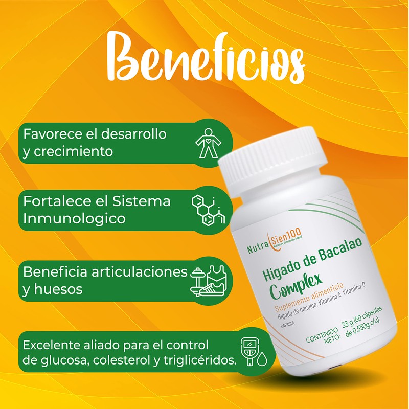 Nutrasien100 Hígado de Bacalao Complex Vit A y Vit D