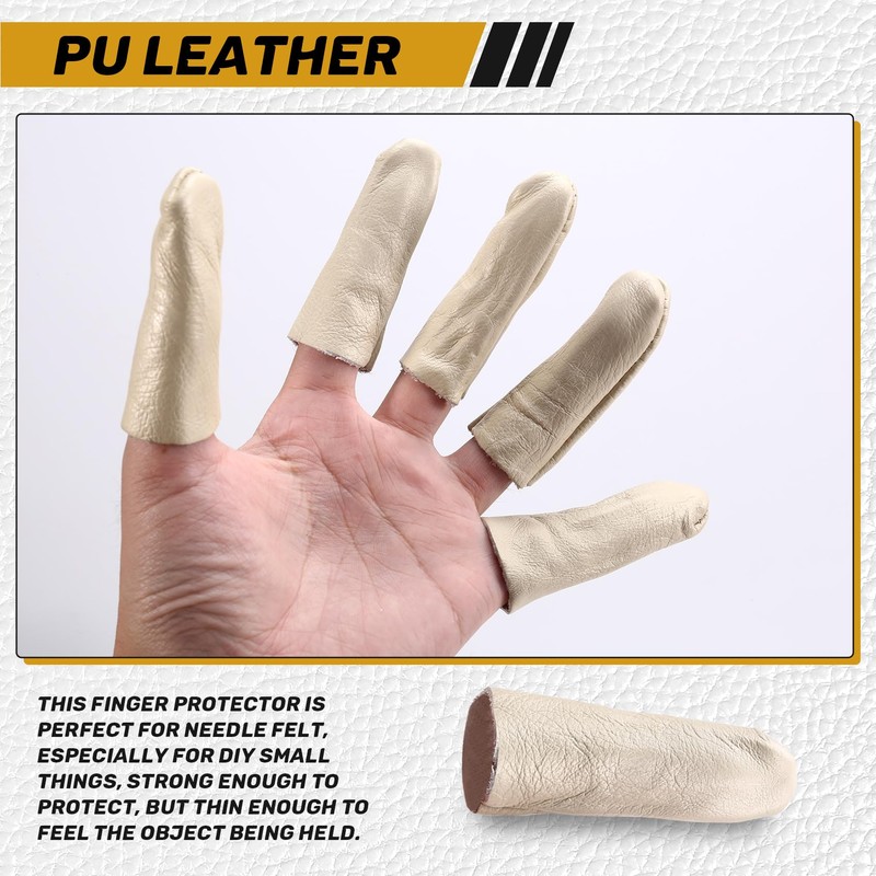 Nagoyuki 10PCS Leather Finger Protector Finger Thimble Guards Tools for